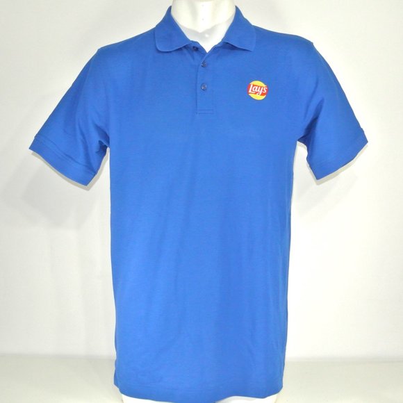 LAY'S Potato Chips Frito-Lay Pepsico Blue Polo Shirt Employee Uniform NEW M - Picture 1 of 11